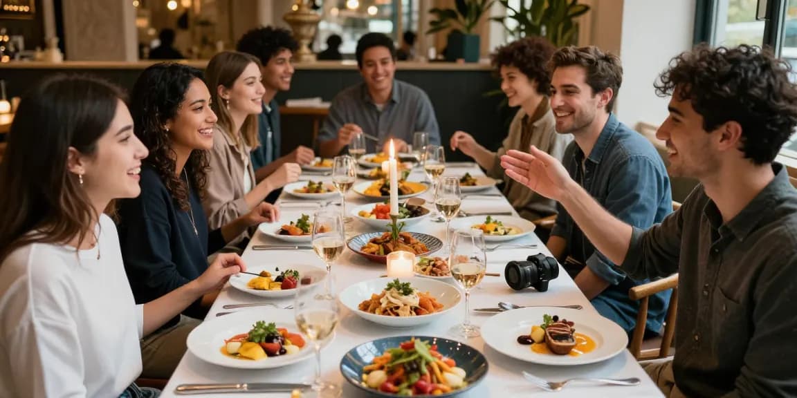 Delightful dining experience featuring rokok88 slot cuisine with vibrant dishes and joyful friends