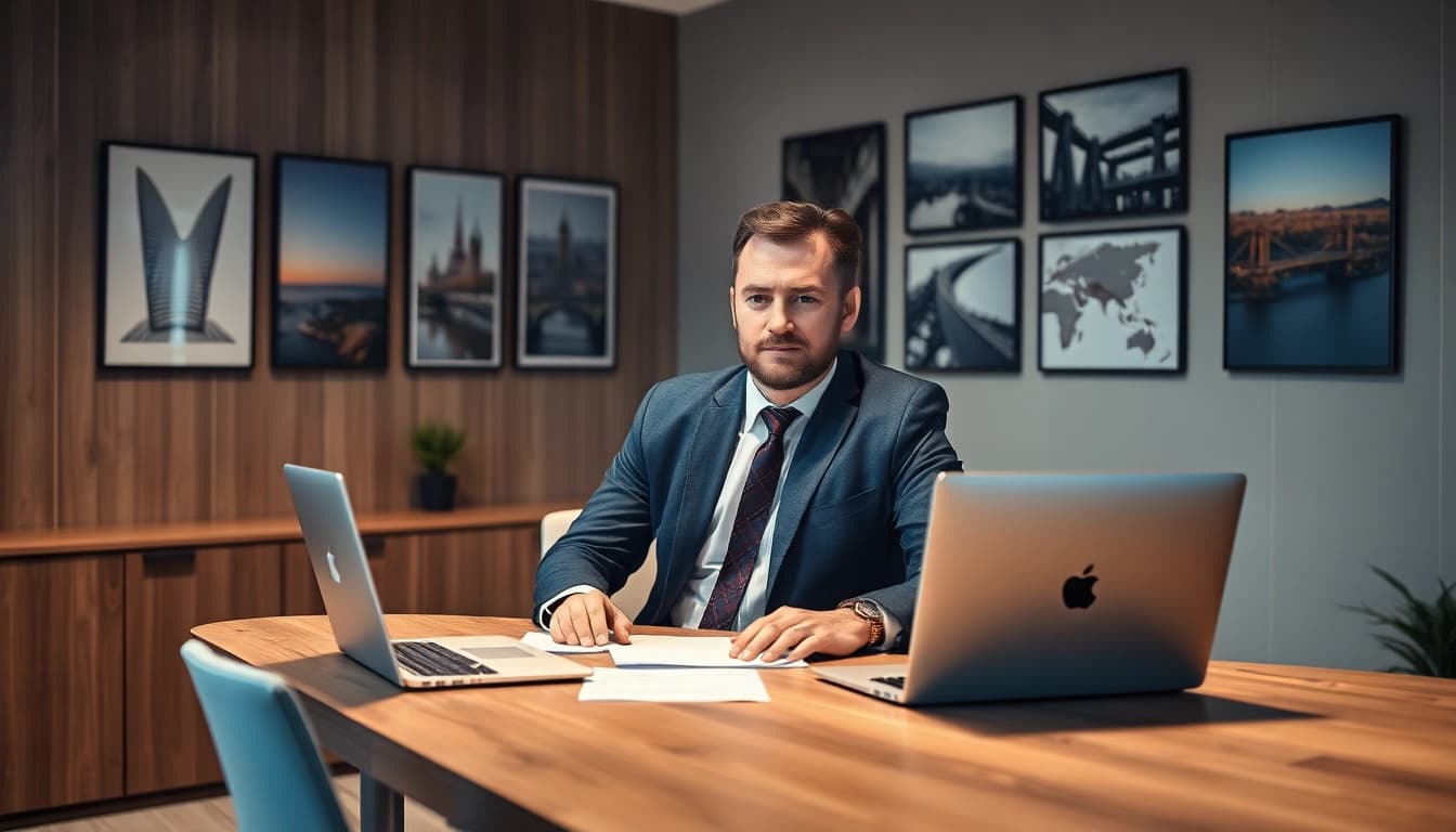 Professioneller Headhunter Mühlheim im modernen Büro bei der Arbeit.
