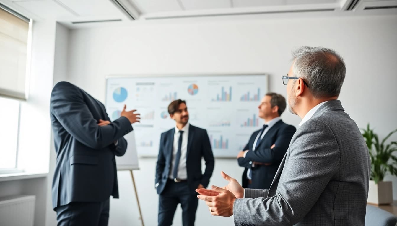 Helping businesses with strategy and insights: Unternehmensberater in a modern office.
