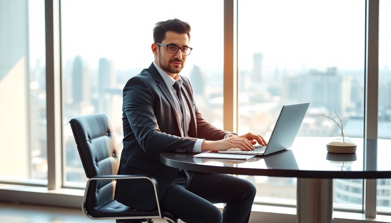 Headhunter analysiert Bewerberprofile in einem modernen Büro.