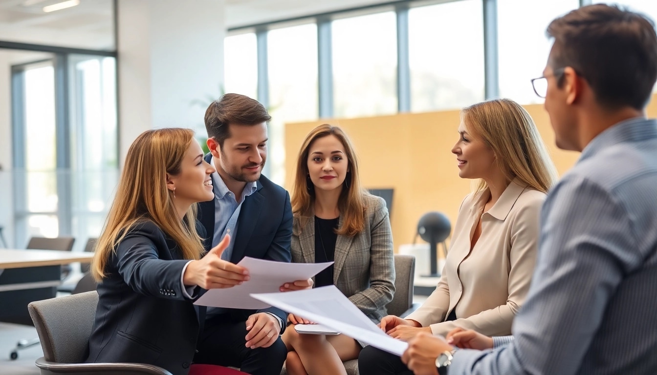 Engaging discussion about Unternehmensberatung strategies in a modern office setting.