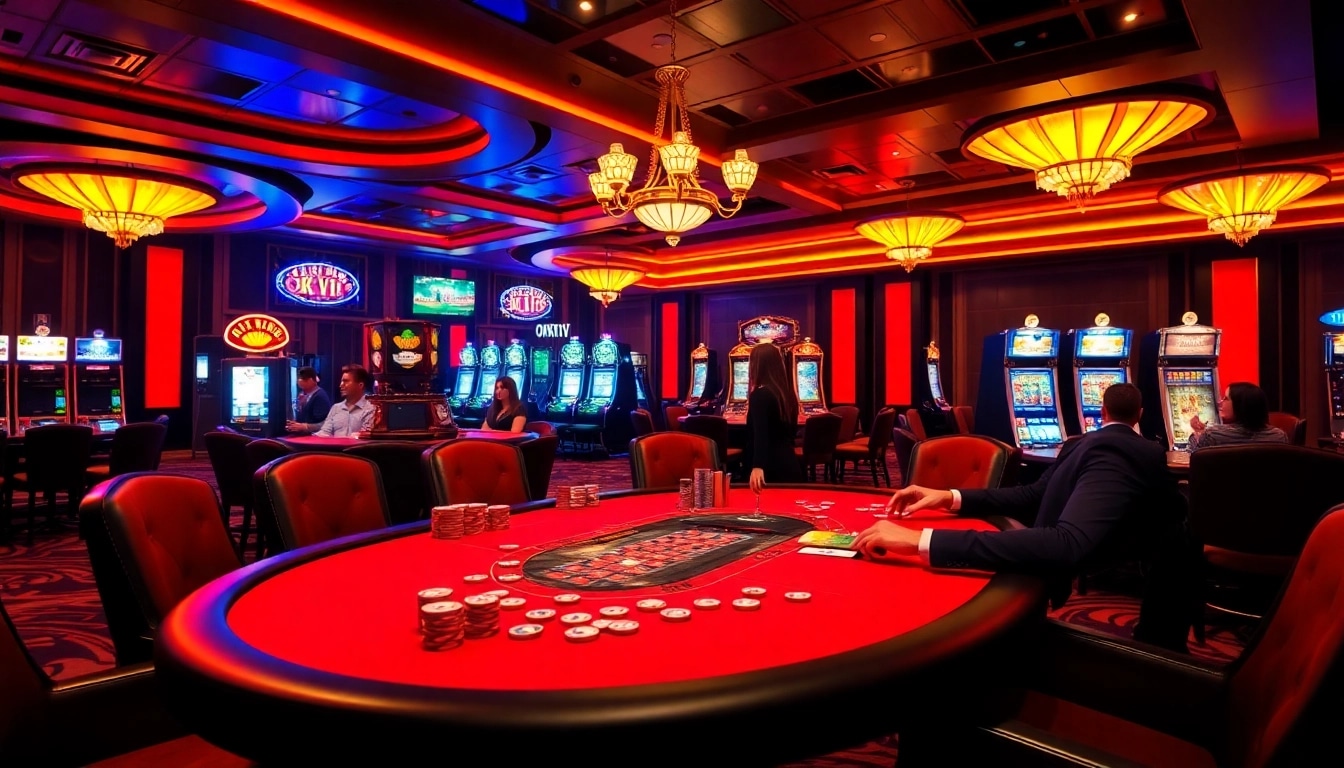 Engaged players enjoying a poker game at an OK VIP casino table in a luxury setting.