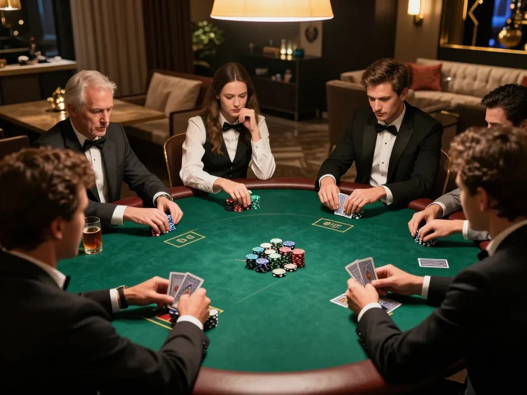 Players engaged in a high-stakes poker game at 789betpa with strategic bets being placed.