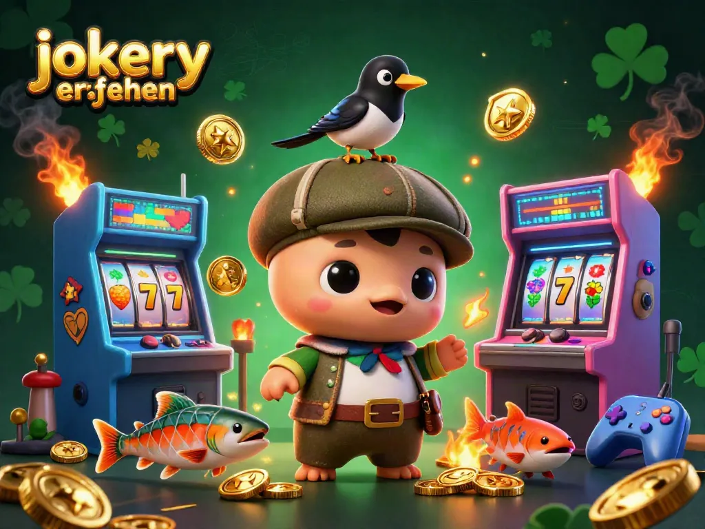 Join the fun at jokery erfahrungen with vibrant 3D characters and engaging slot game elements surrounding them.