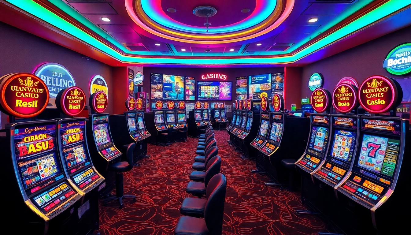 Erlebe Spaß beim Spielen im Online Casino ohne Anmeldung mit bunten Slotmaschinen und lebendiger Atmosphäre.