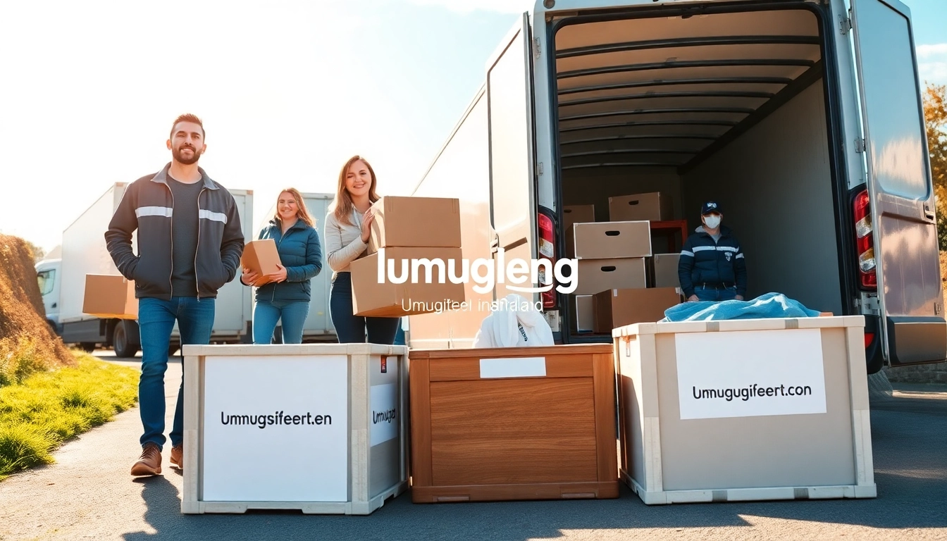 Professionelle Umzugsunternehmen im Saarland beim sicheren Laden von Möbeln in einen modernen Transporter.