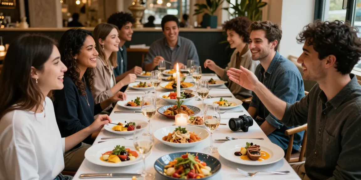 Delightful dining experience featuring rokok88 slot cuisine with vibrant dishes and joyful friends