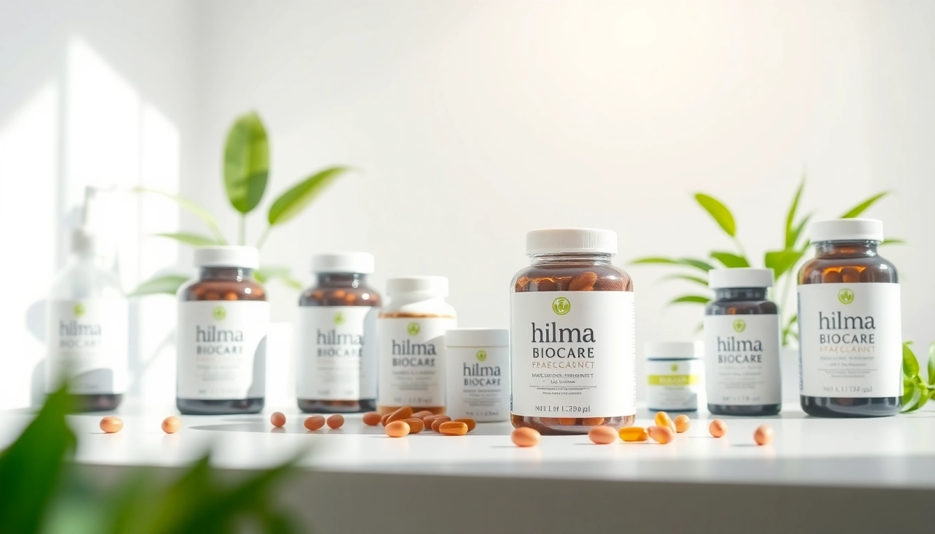 hilma biocare Produkte in ansprechender Präsentation zur Gesundheitsförderung.