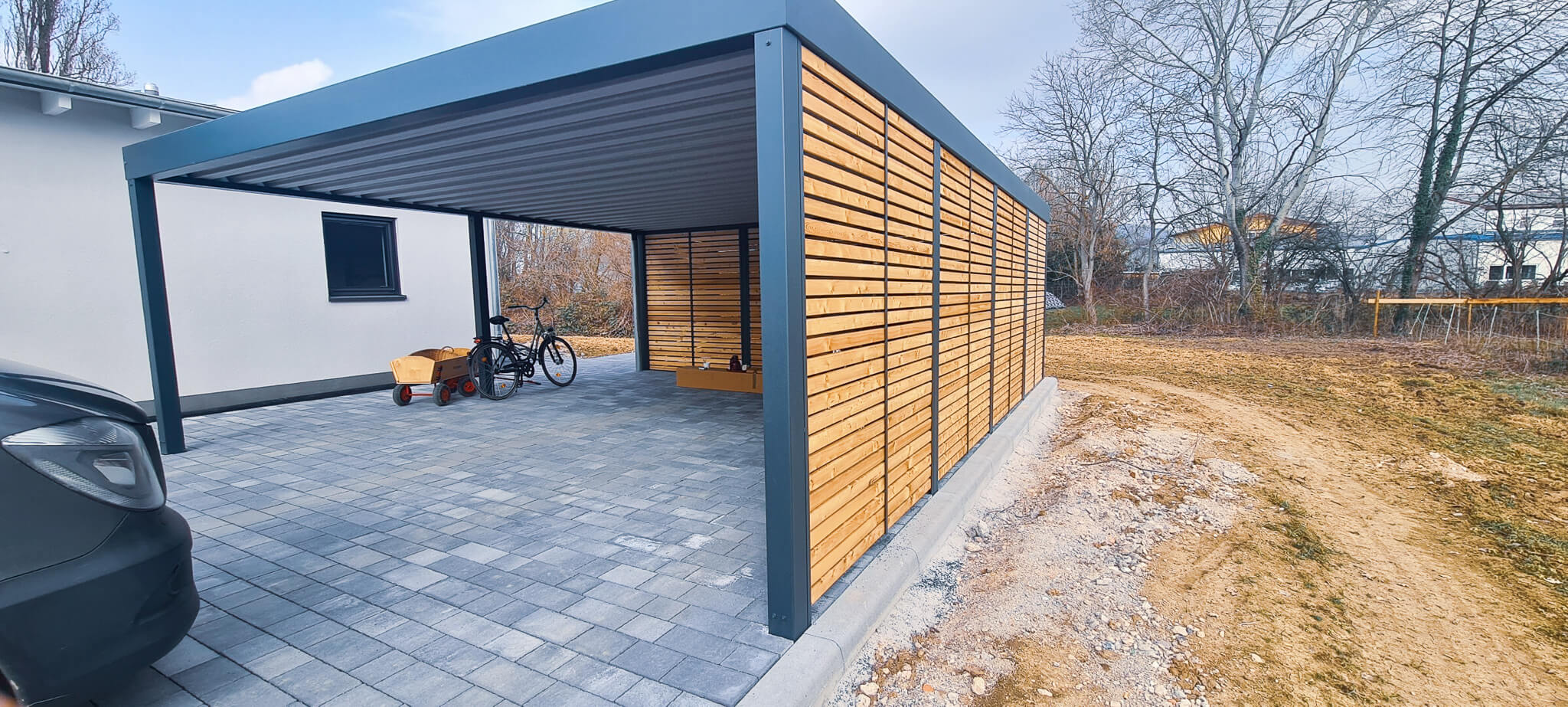 Carport Metall in moderner Architektur – Ästhetik trifft Funktionalität