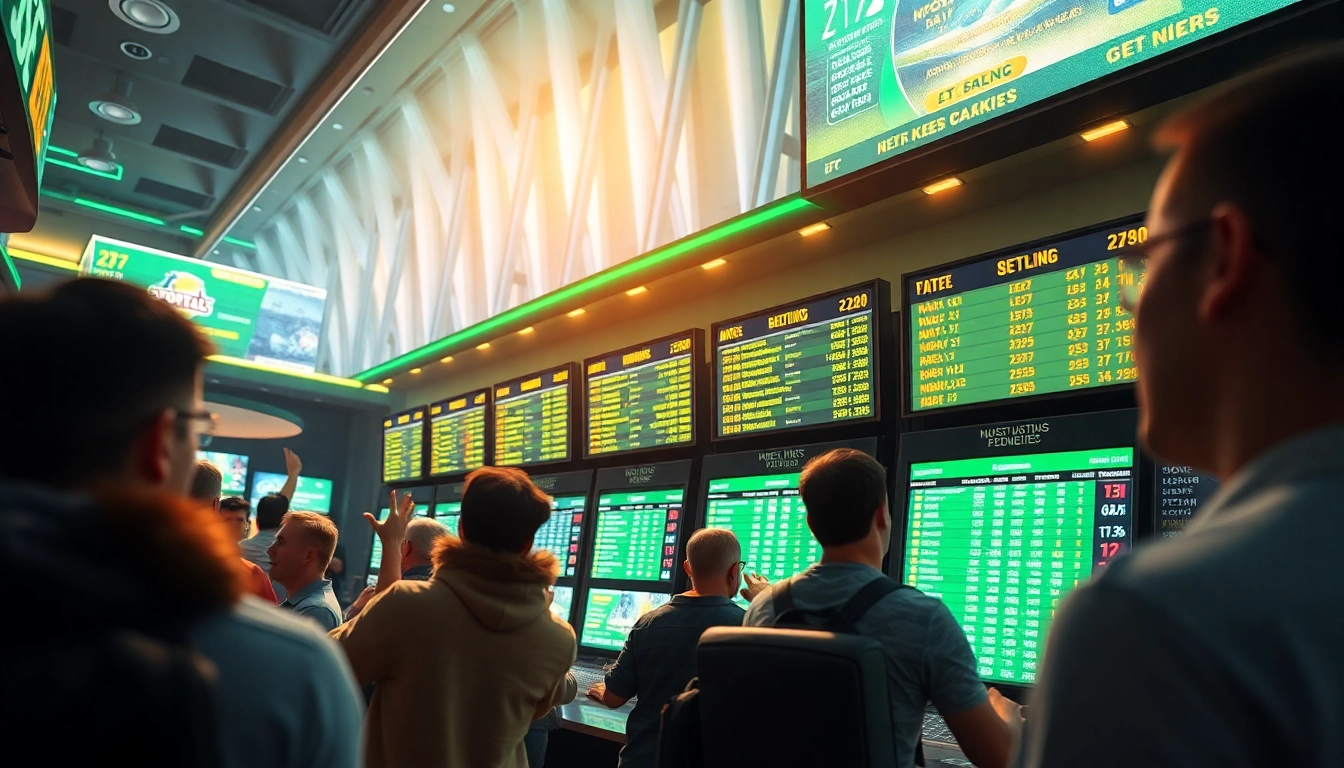 Engage with Neue Wettanbieter through a vibrant sports betting scene featuring dynamic interactions and appealing visuals.