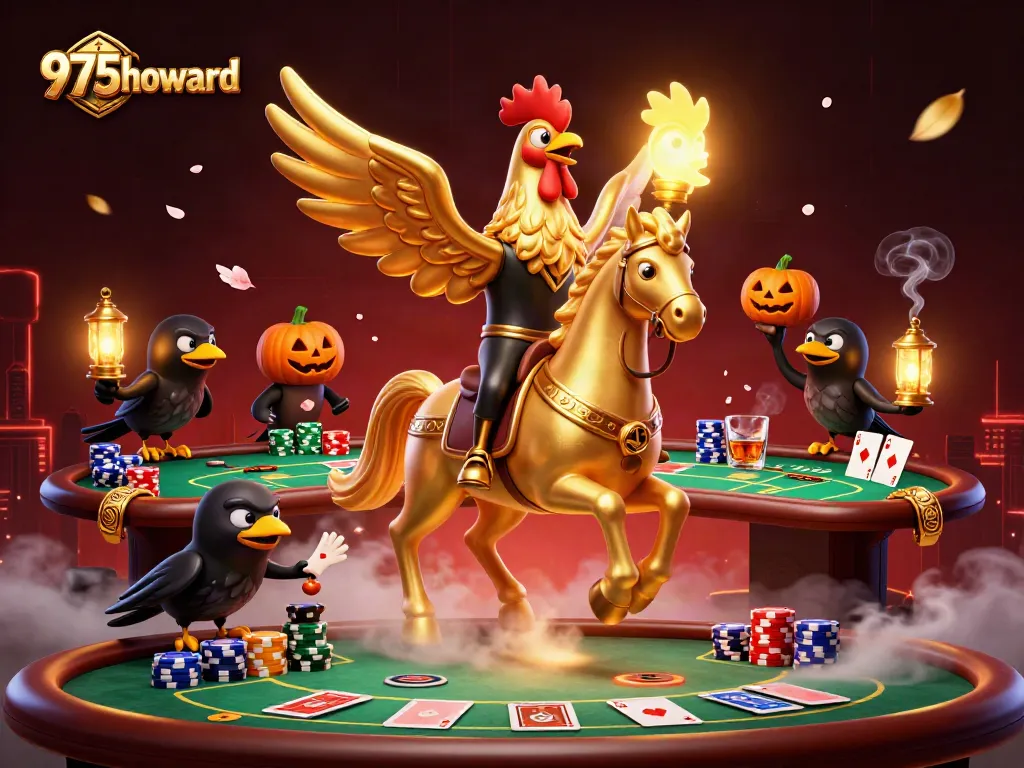 Engage with thrilling games at 975howard's vibrant casino atmosphere featuring poker elements.