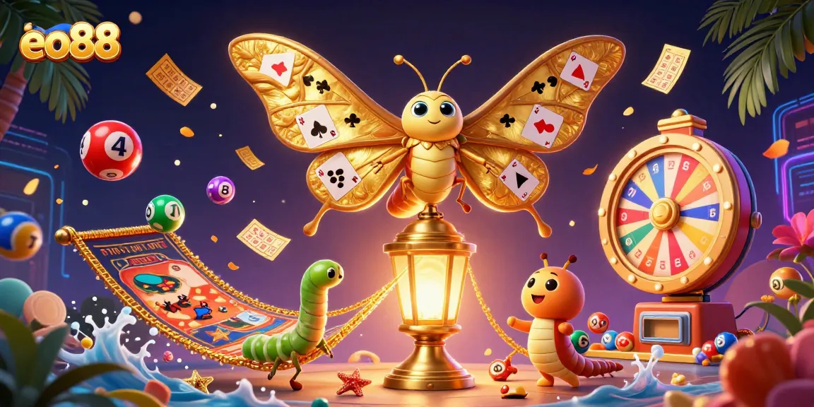 Engage with EO88's thrilling casino experience featuring vibrant animated elements.