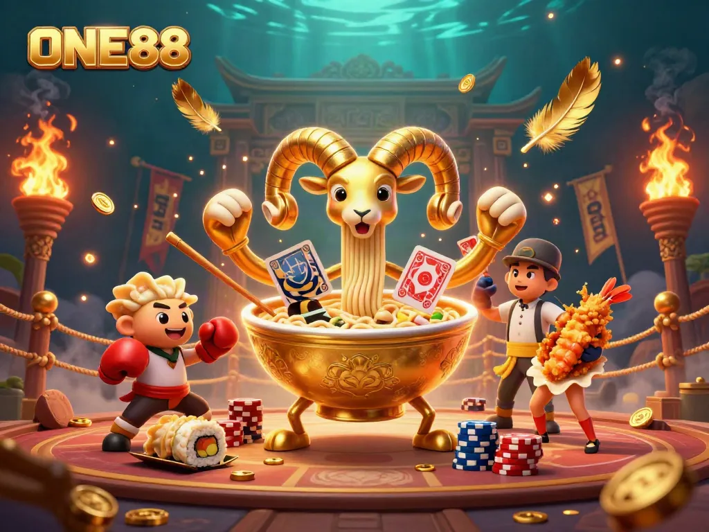 Experience thrilling action with ONE88 as winning characters engage in a vibrant casino battle!