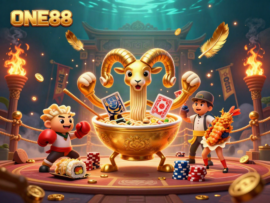 Experience thrilling action with ONE88 as winning characters engage in a vibrant casino battle!