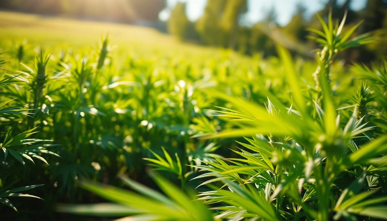Visual representation of CBD legal hemp fields promoting natural wellness and growth.