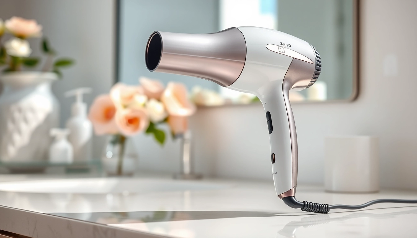 Laifen haartrockner zeigt elegante Designs und innovative Funktionen auf einem stilvollen Schminktisch.