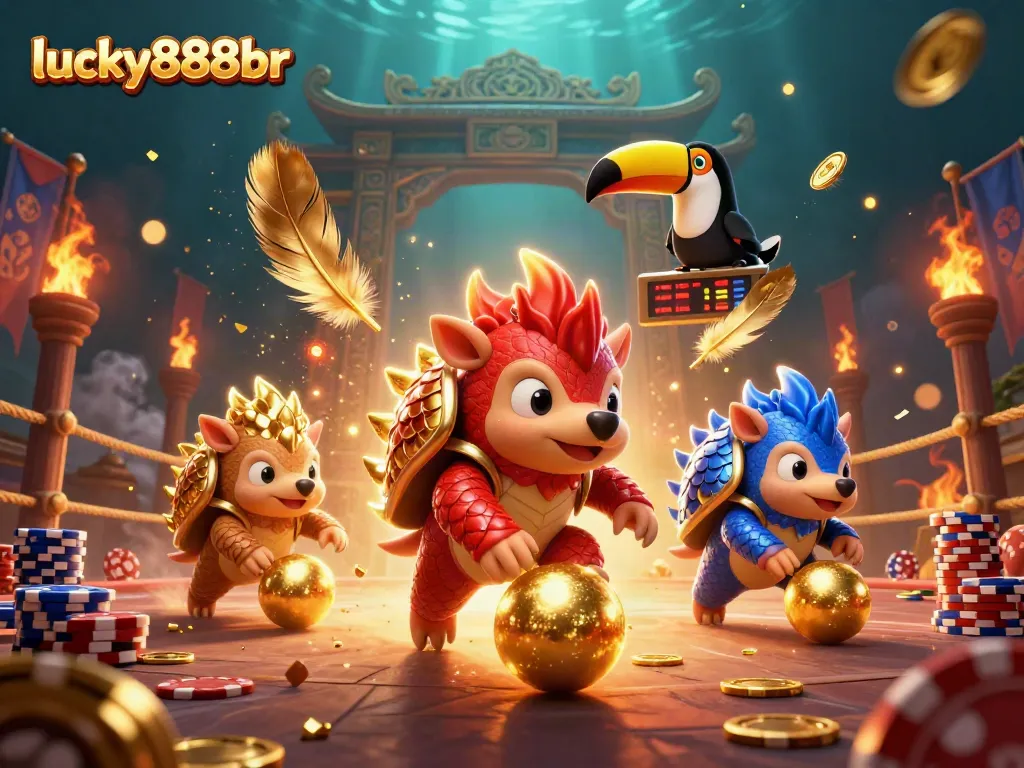 Experience thrilling games with lucky888br’s vibrant pangolins in a dynamic casino scene.