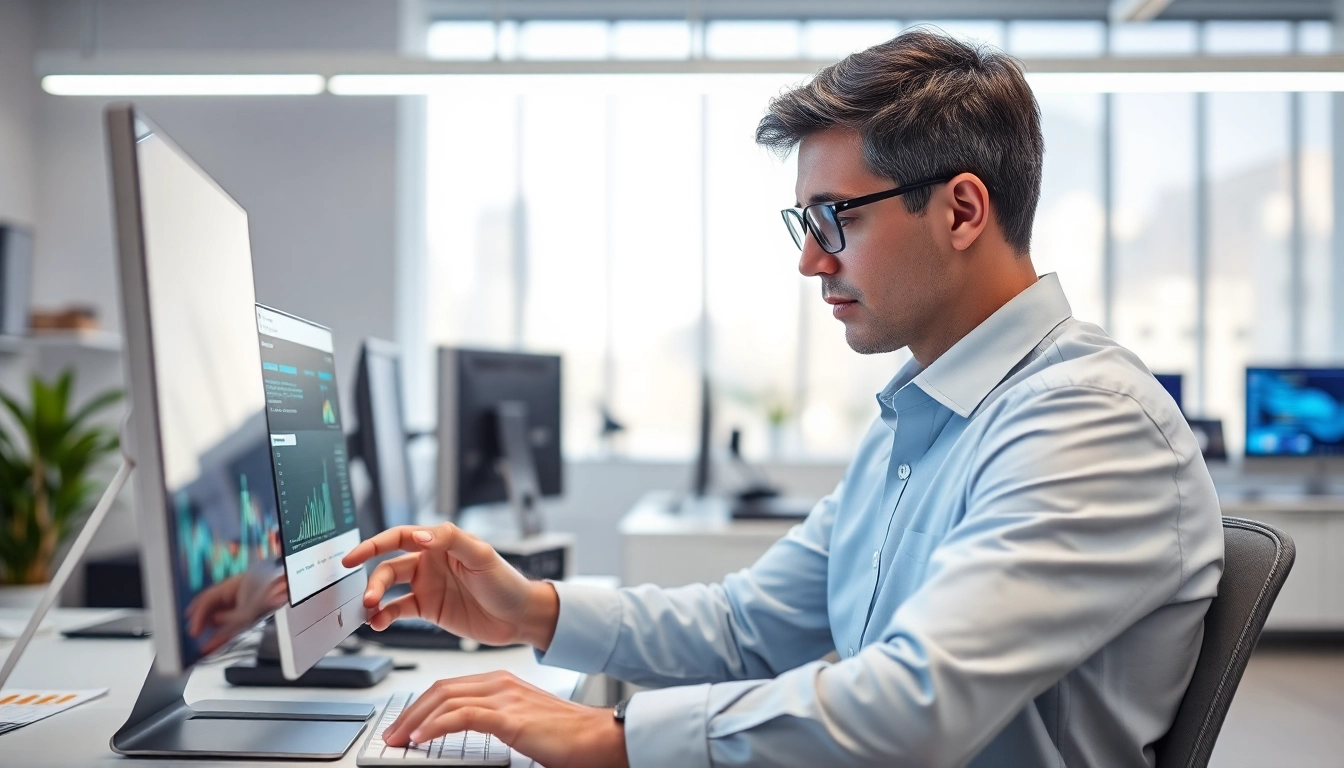 Evodrop Beobachter analysiert innovative Technologien in einem modernen Arbeitsplatz.