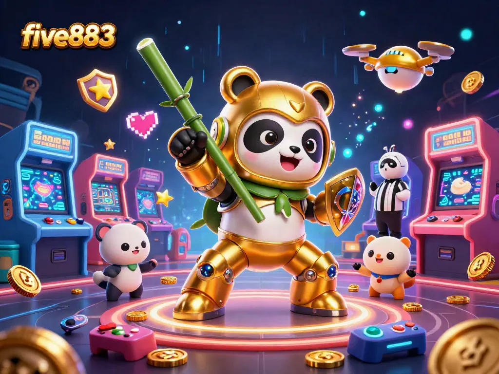 Experience exciting gameplay at five883 with a vibrant 3D casino scene showcasing thrilling game elements.