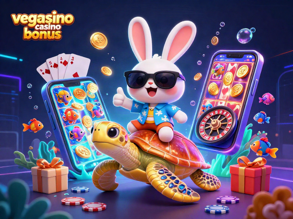Experience the vegasino casino bonus with vibrant characters and rich gaming elements in a dynamic illustration.