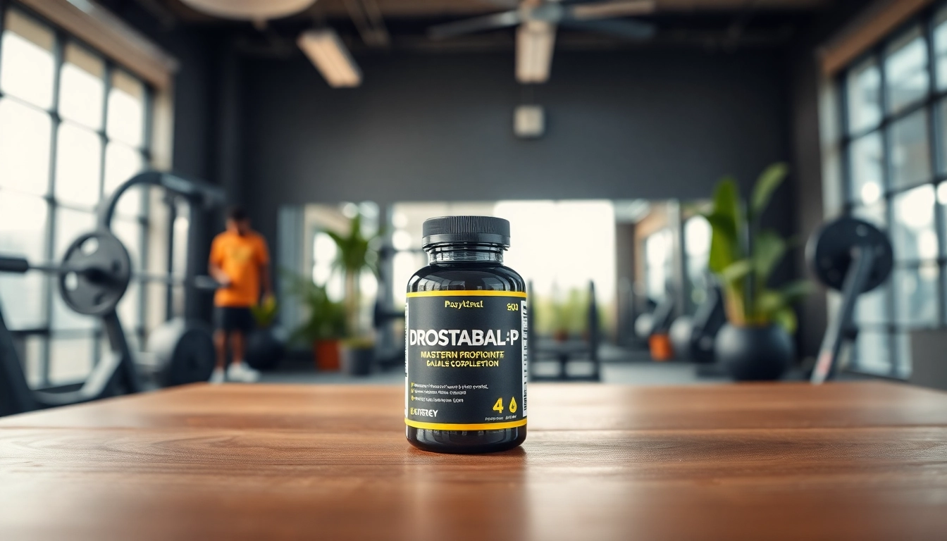 Drostabal-P Masteron Propionate close-up in a bright fitness environment promoting healthy bodybuilding.