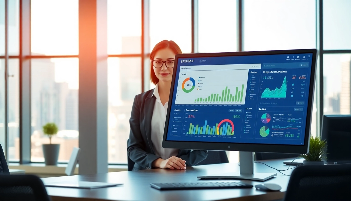 Evodrop Beobachter zeigt innovative Datenanalysen in einem modernen Büro.