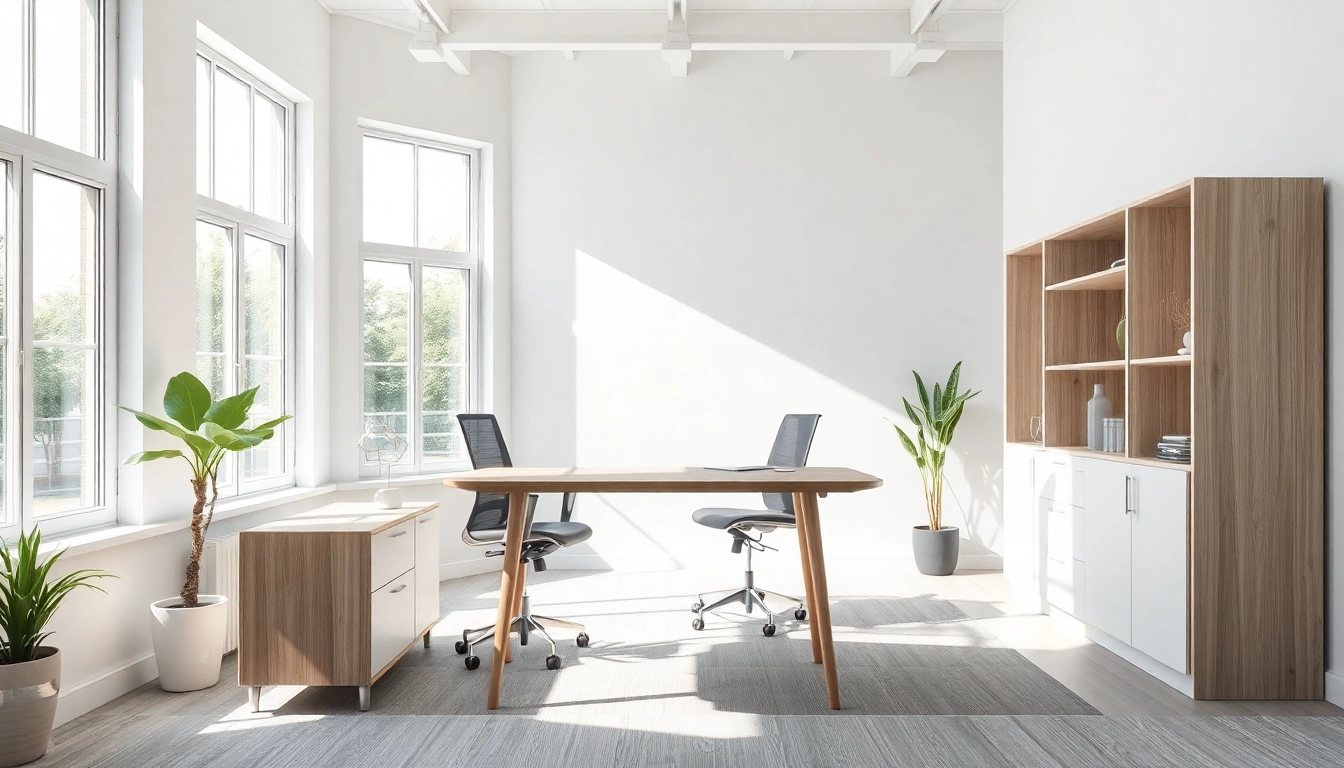 Stilvolle Büromöbel in einem modernen Büro zeigen, fördert kreatives Arbeiten.