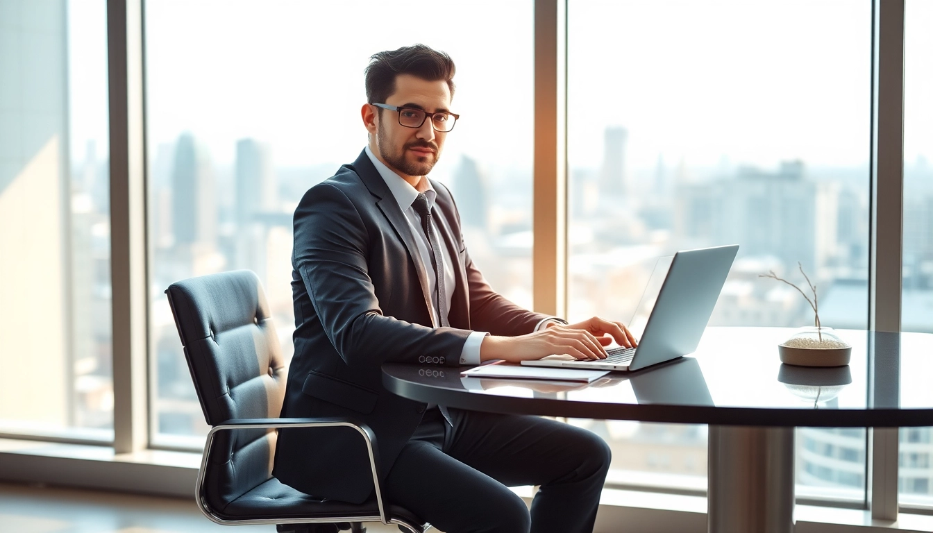 Headhunter analysiert Bewerberprofile in einem modernen Büro.