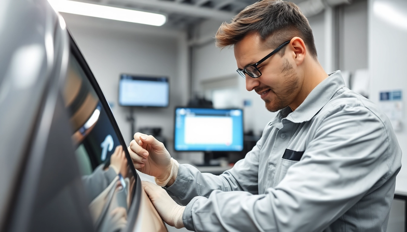 Smart Repair München Termin: Techniker bei einer professionellen Lackreparatur in der Werkstatt.