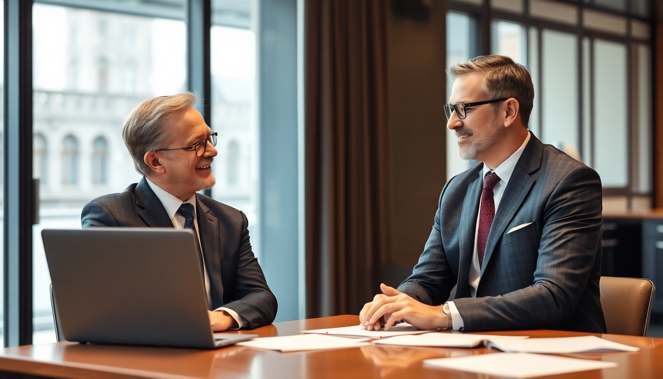 Headhunter Düsseldorf berät Kandidaten in einem modernen Büro.