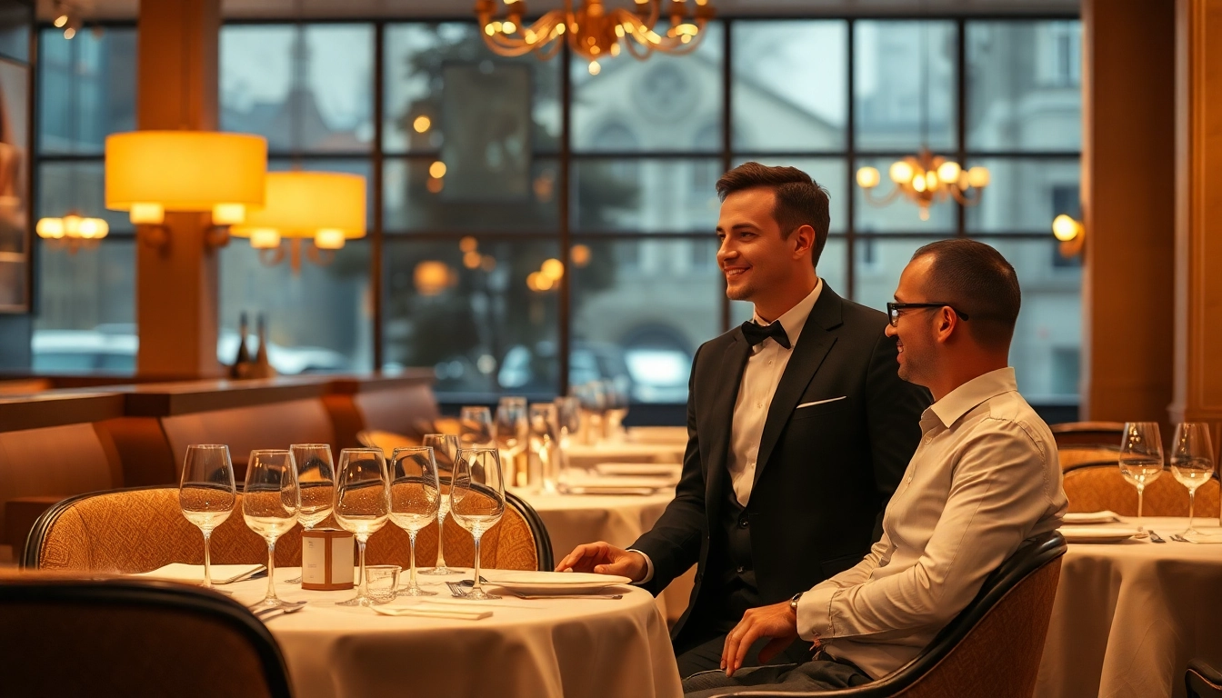 Headhunter Gastronomie führt Gespräche in einem eleganten Restaurant.