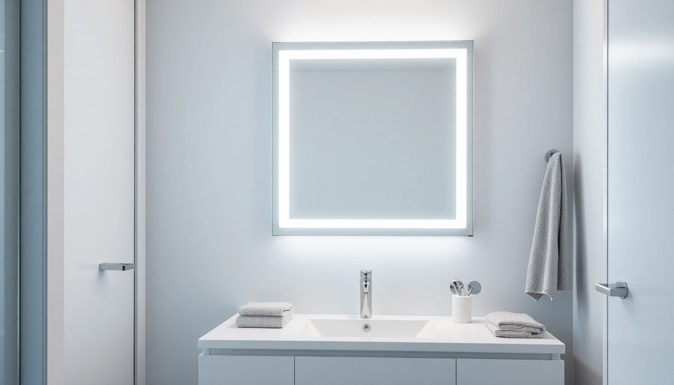 Modernisierter spiegelschrank mit led Beleuchtung aus elegantem Design und klaren Linien, ideal für jedes Badezimmer.