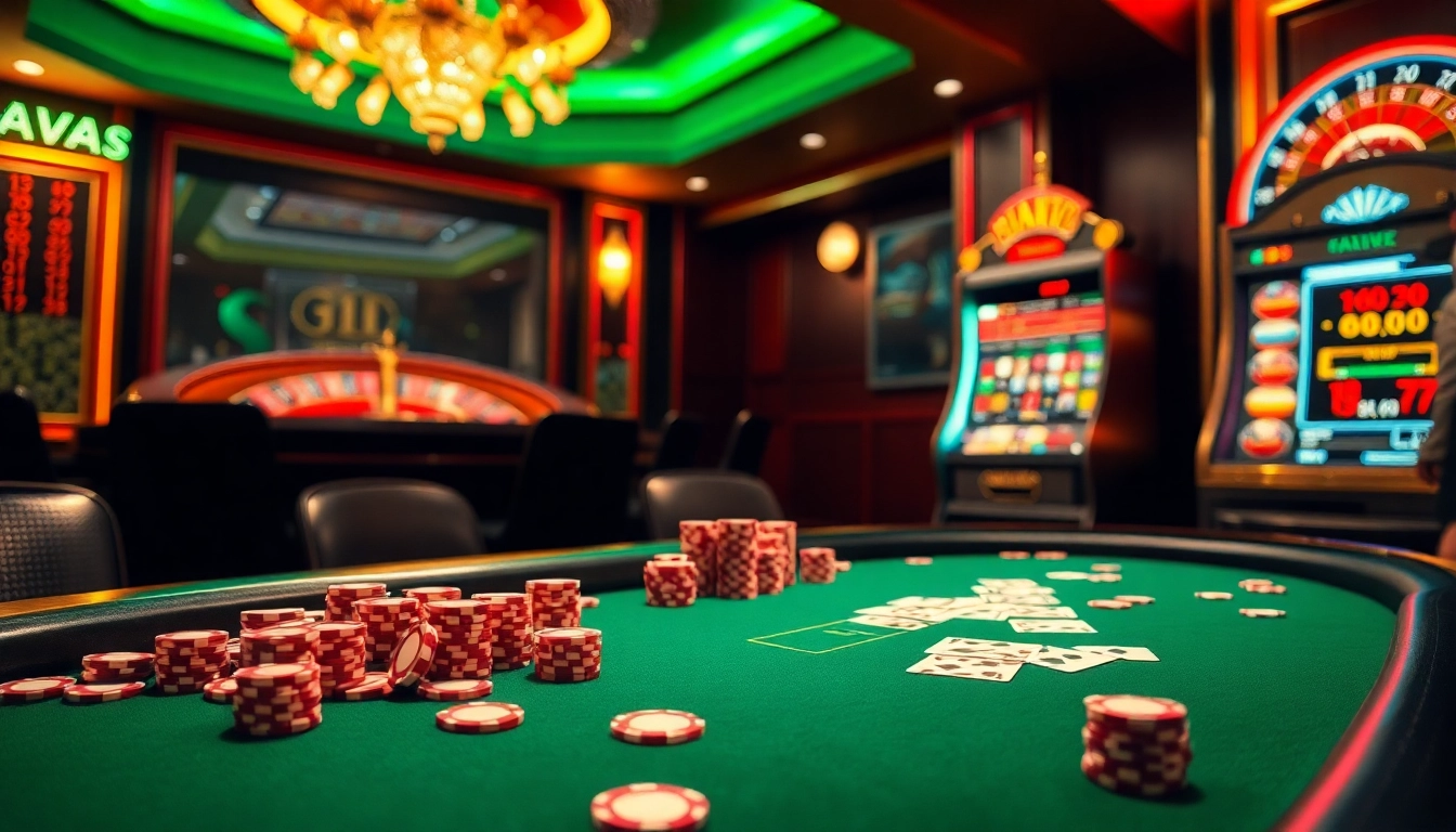 Engaging poker scene at https://j88.gives/ casino with vibrant chips and cards in play.