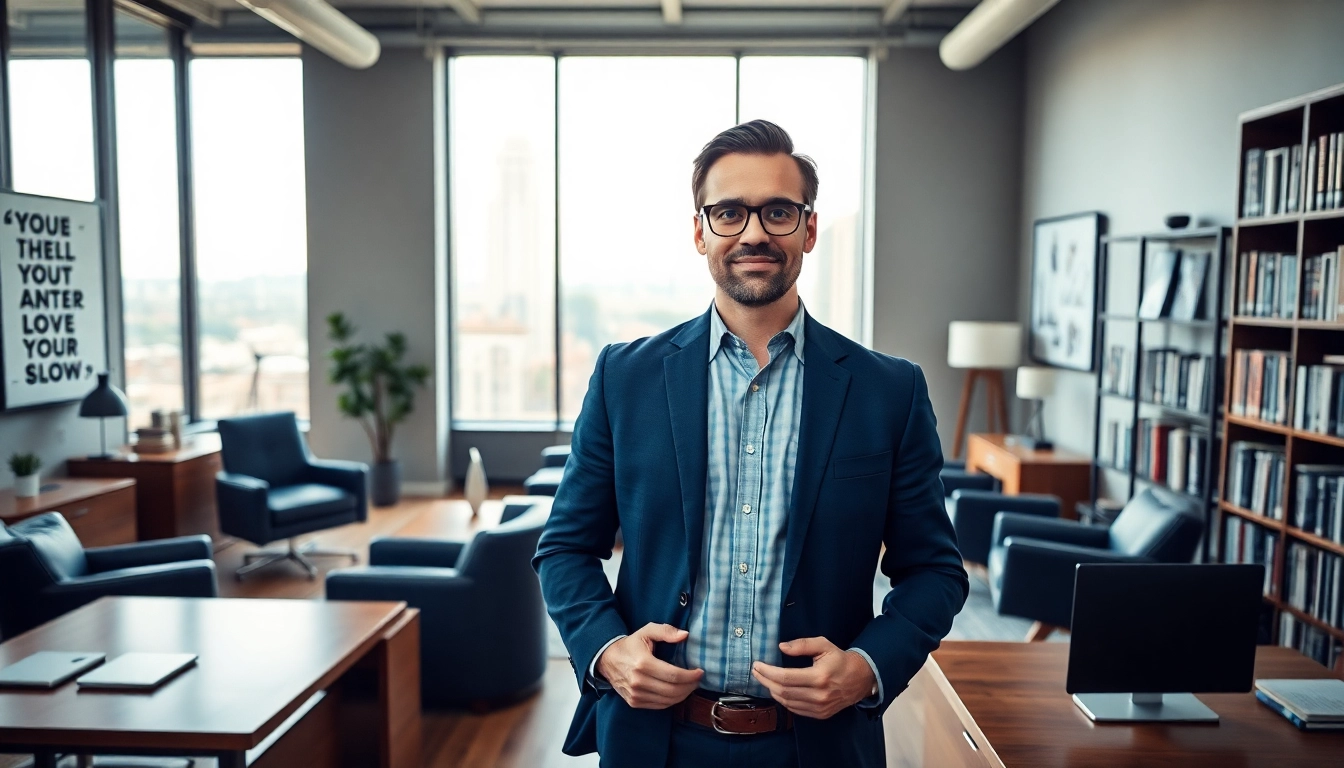 Headhunter Schweiz berät in modernem Büro über Karrierechancen.