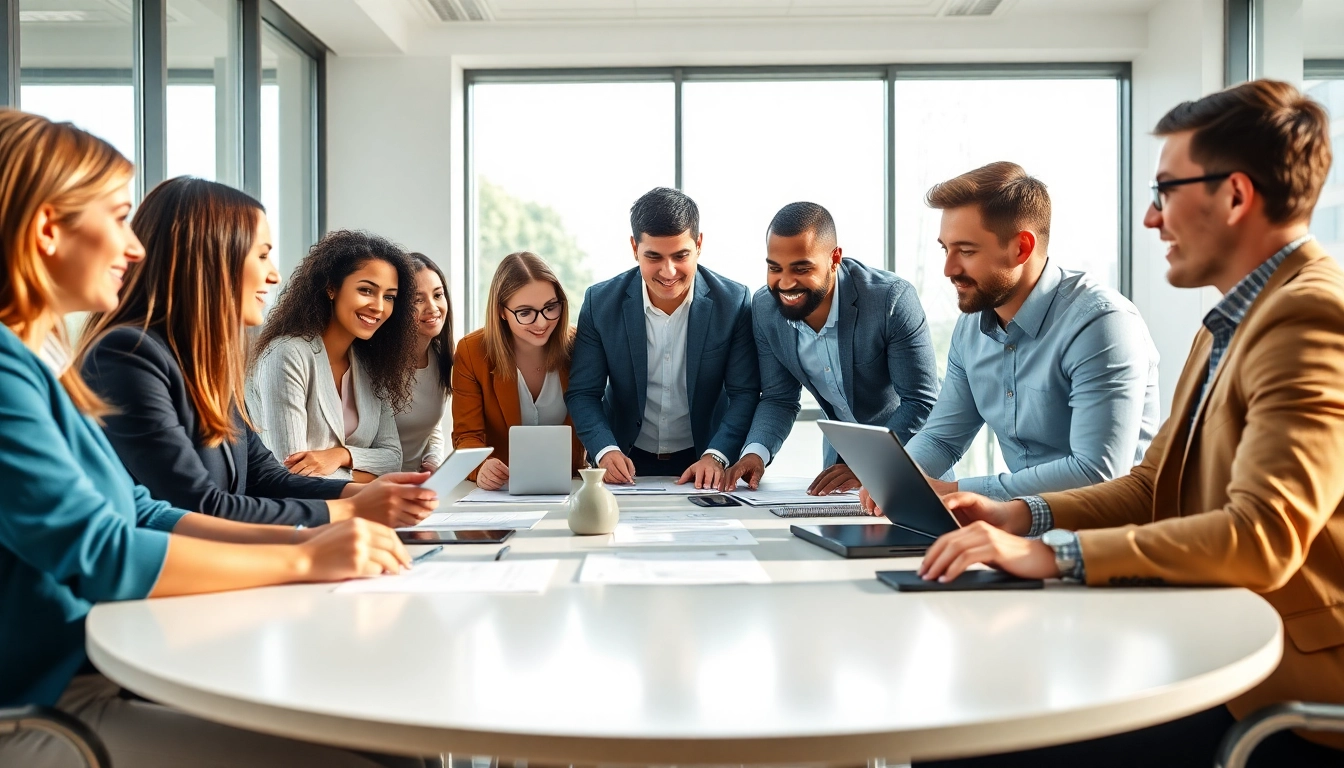 Optimizing Personalbesetzung through teamwork in a modern office setting.