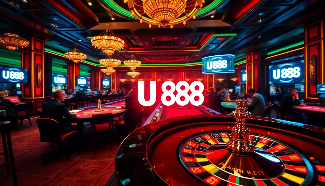 Experience the thrill of U 888 online casino action with vibrant tables and excited players.