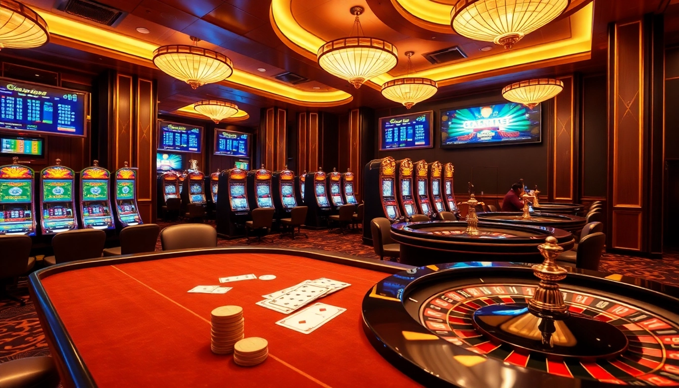 A vibrant casino scene showcasing gameplay at https://xx88tv.com/, featuring poker chips and a roulette wheel.