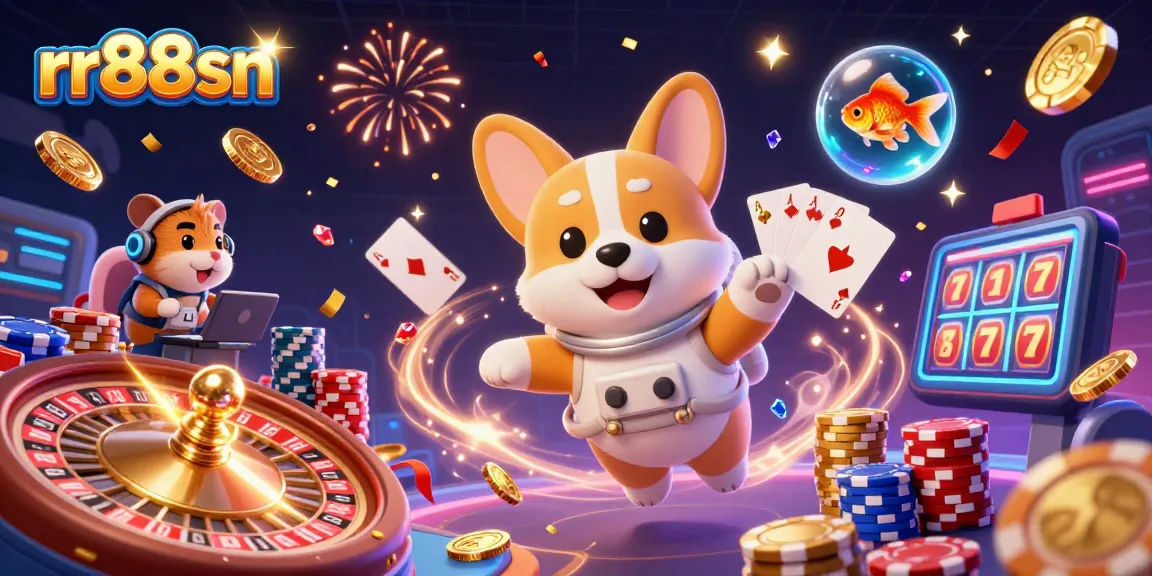 Spin the reels at rr88sn, featuring a vibrant space casino with engaging characters and exciting elements.