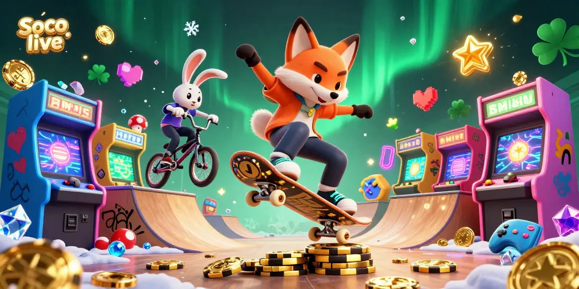 Soco live showcases a lively gambling scene with vibrant cartoon animals amidst casino symbols and elements, enhancing player excitement.